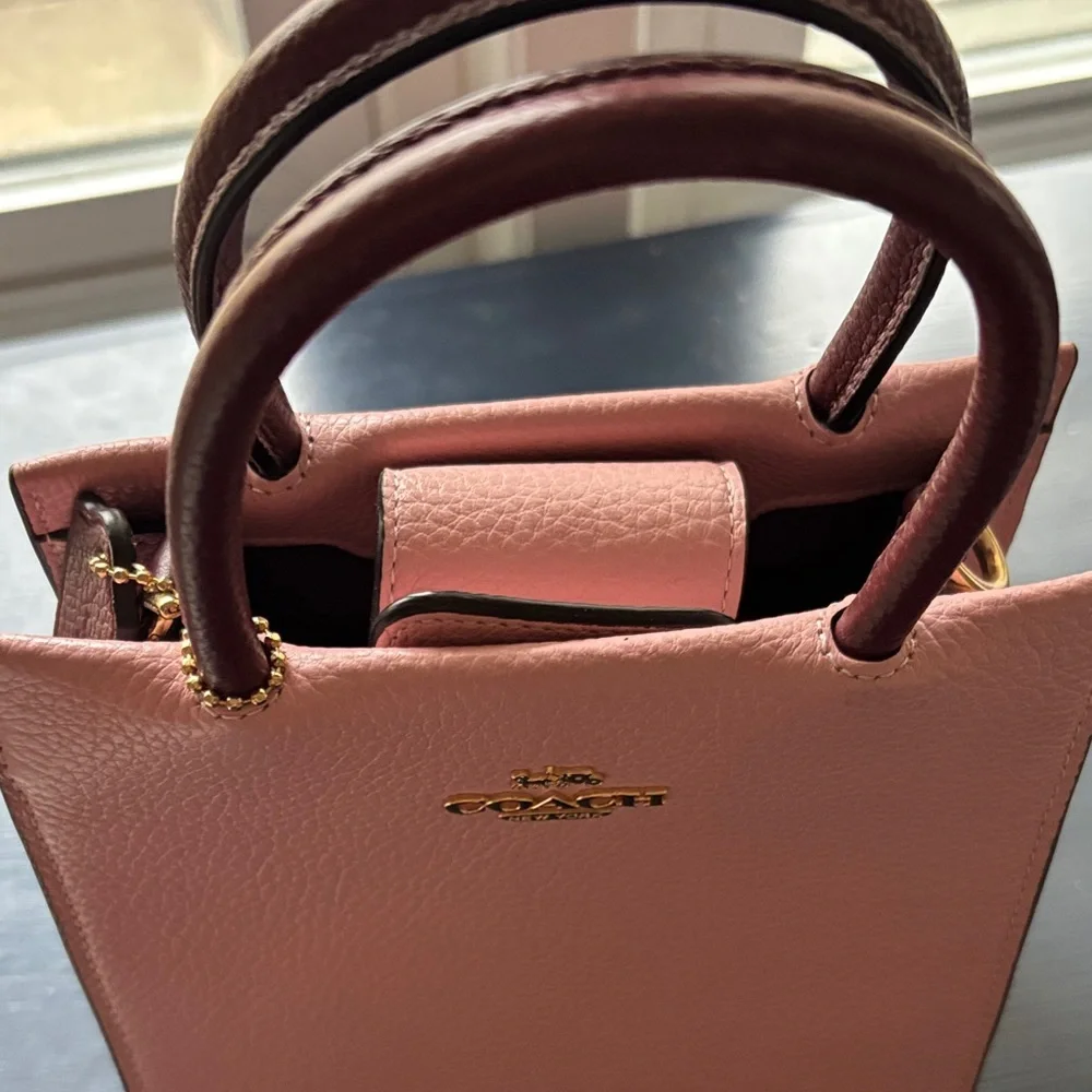 Coach Light Pink and Burgundy Mini Cally Bag - Picture 2 of 5